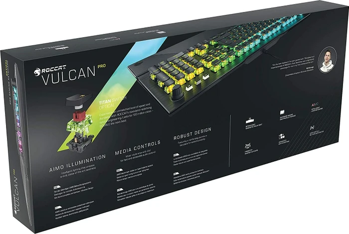 Roccat Vulcan Pro, LEDs RGB, schwarz, Titan Optical Linear, USB, DE