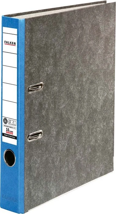 Falken Wolkenmarmor Ordner 2-Ring Recycling, 50mm, A4, blau, 25er-Pack