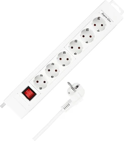 REV Ritter SupraLine mit Schalter, 6-fach, 2.4m, weiß