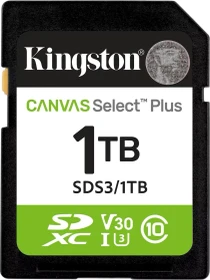 Kingston Canvas Select Plus Gen3 R150 1TB, UHS-I U3, A1, Class 10