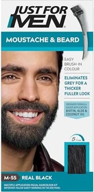 Combe Just for Men Bart und Schnurrbart Brush-In Gel Haarfarbe schwarz, 28.4ml