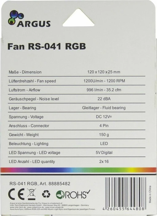 Inter-Tech Argus RS-041 RGB, 120mm