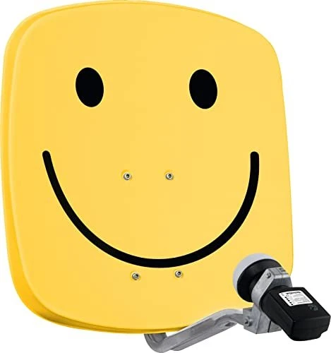 TechniSat DigiDish 45 gelb mit Smiley Satfinder V/H-LNB