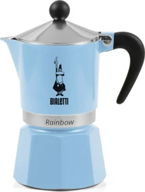 Bialetti Primavera Rainbow 3 Tassen Espressokanne blau