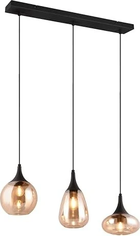 Trio Lumina Pendelleuchte 3-flammig schwarz/orange