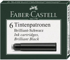 Faber-Castell Standard-Tintenpatrone schwarz, 6er-Pack