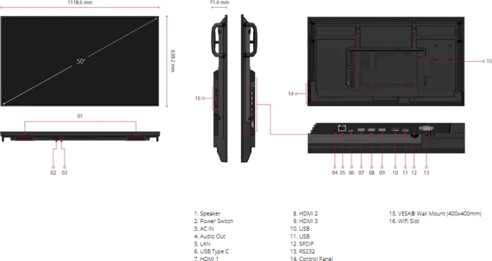 ViewSonic ViewBoard CDE5014-2C, 50"
