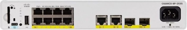 Cisco Catalyst 9200CX Essentials Rackmount Gigabit Managed Switch, 10x RJ-45, 2x SFP+, 240W PoE+