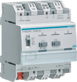 Hager KNX Universal-Dimmaktor 2-fach, 300W, 4TE REG (TYA662AN)
