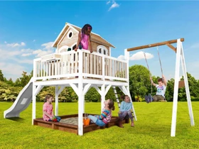 Axi Spielhaus Liam braun/weiß mit Rutsche weiß