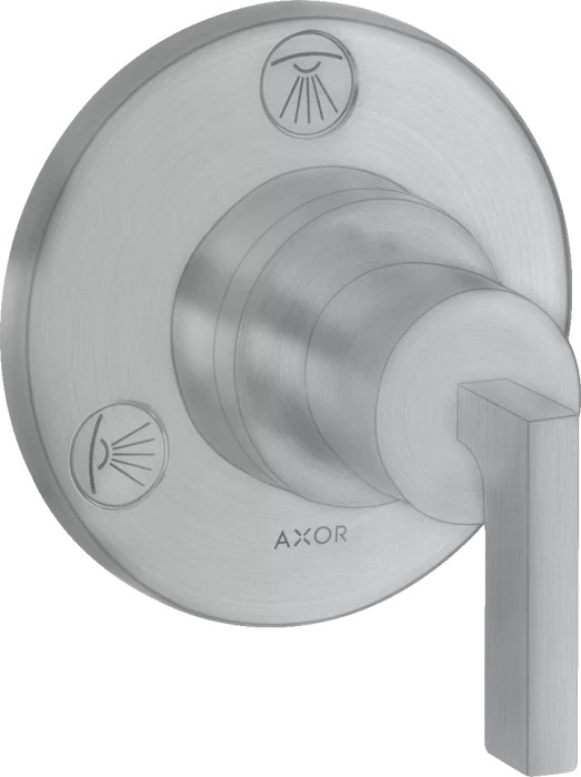 Hansgrohe Axor Citterio Ab- und Umstellventil Trio/ Quattro Unterputz mit Hebelgriff brushed chrome