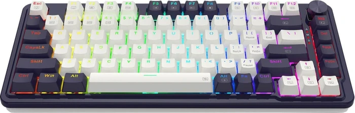 Redragon Ucal K673 Pro, schwarz/weiß, LEDs RGB, Redragon RED, USB/Bluetooth, US