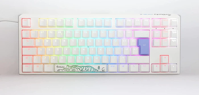 Ducky One 3 TKL PBT, LEDs RGB, Pure White, MX RGB BROWN, USB, DE