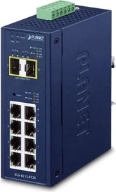 Planet IGS-4215 Industrial Railmount Gigabit Managed Switch, 8x RJ-45, 2x SFP (IGS-4215-8T2S)