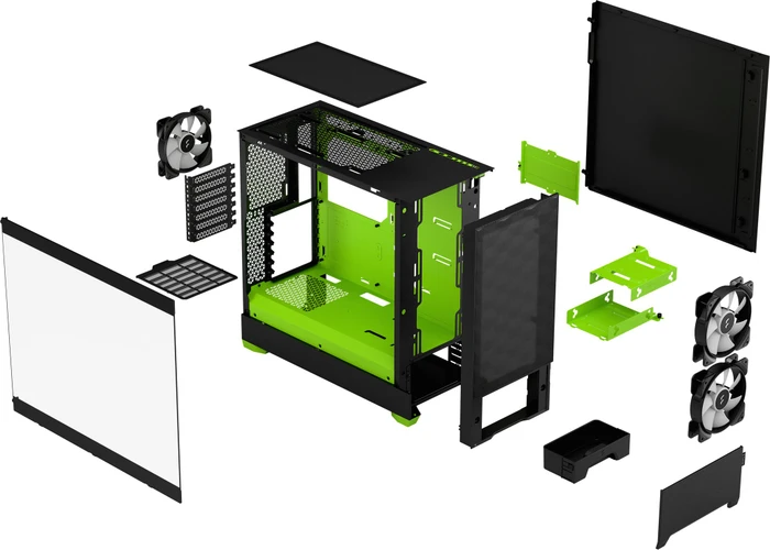 Fractal Design Pop Air RGB Green Core TG Clear Tint, Glasfenster