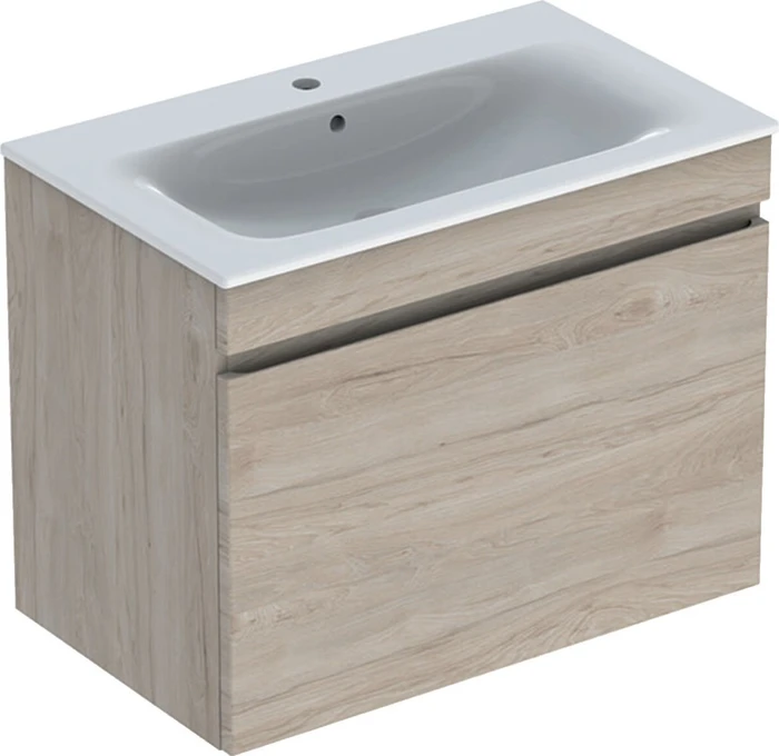 Geberit Renova Plan Set Möbelwaschtisch/Unterschrank 80cm, Nussbaum hickory hell