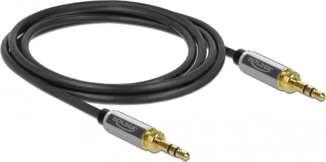 DeLOCK 3.5mm Klinke 3-Pin [Stecker] auf 3.5mm 3-Pin Klinke [Stecker], mit 2x Schraubadapter auf 6.35mm, schwarz 2m