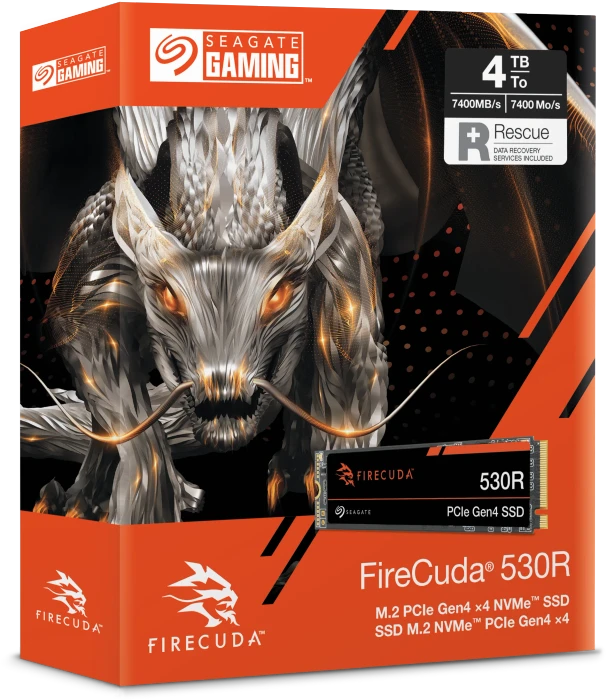 Seagate FireCuda 530R SSD +Rescue 4TB, M.2 2280 / M-Key / PCIe 4.0 x4