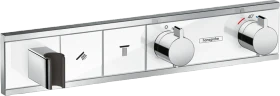 Hansgrohe RainSelect Thermostat Unterputz für 2 Verbraucher mit integriertem Brausehalter weiß/chrom