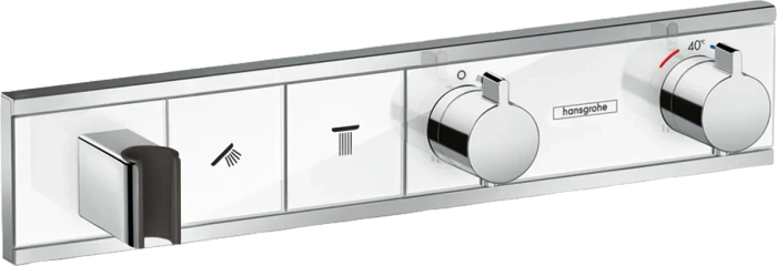 Hansgrohe RainSelect Thermostat Unterputz für 2 Verbraucher mit integriertem Brausehalter weiß/chrom
