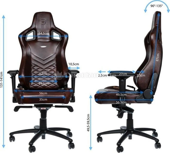 noblechairs Epic Echtleder Gamingstuhl, braun/schwarz