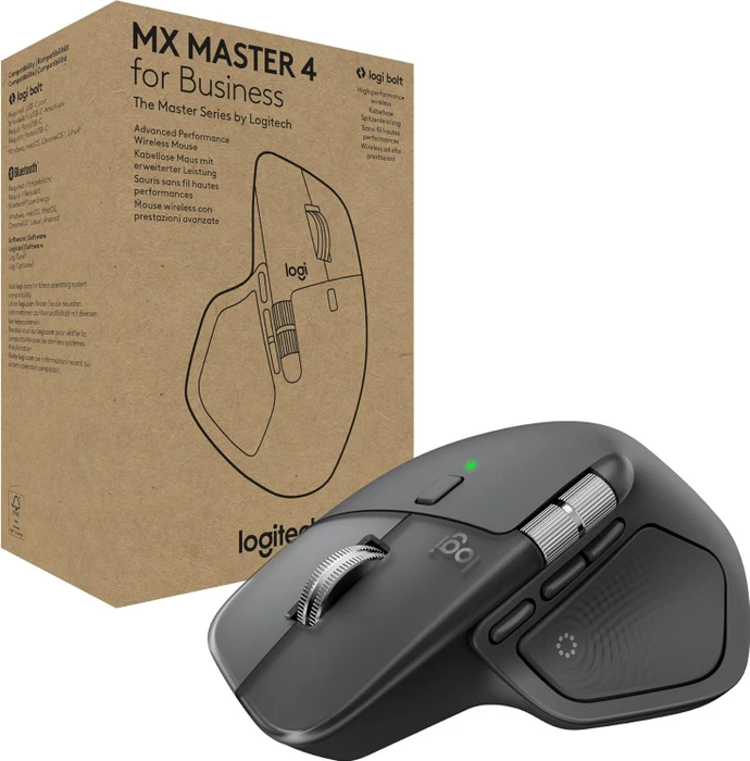 Logitech MX Master 4 for Business Graphite, dunkelgrau, Logi Bolt, USB/Bluetooth