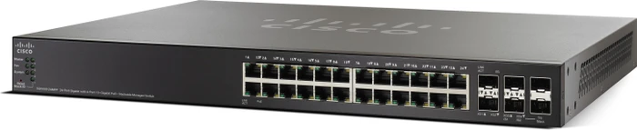 Cisco SG500X Rackmount Gigabit Managed Stacking Switch, 24x RJ-45, 2x SFP+, 740W PoE+