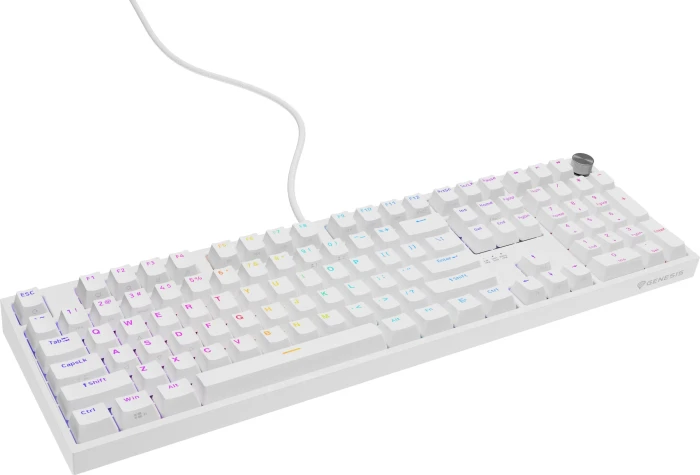 Genesis Thor 404, weiß, LEDs RGB, hot-swap, Gaote Outemu SILENT PEACH, USB, US