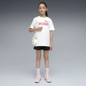 Puma Flaming Love T-Shirt and Shorts Set puma white/wild pink (Junior)