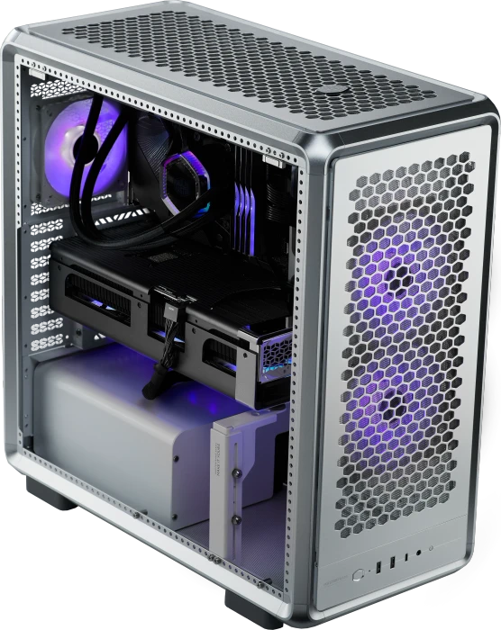 Cooler Master MasterFrame 600, silber, Glasfenster