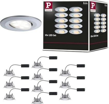 Paulmann LED Calla Switch rund 5W Einbauleuchte chrom matt, 10 Stück