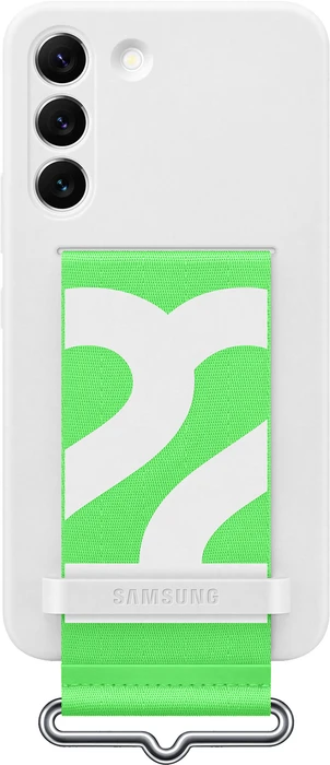 Samsung Silicone Cover with Strap für Galaxy S22 weiß