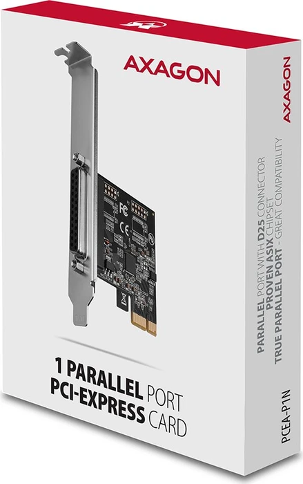 Axagon 1x parallel DB25, PCIe 2.0 x1