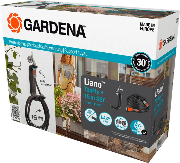 Gardena Textilschlauch Liano Schlauchset 13mm, 15m