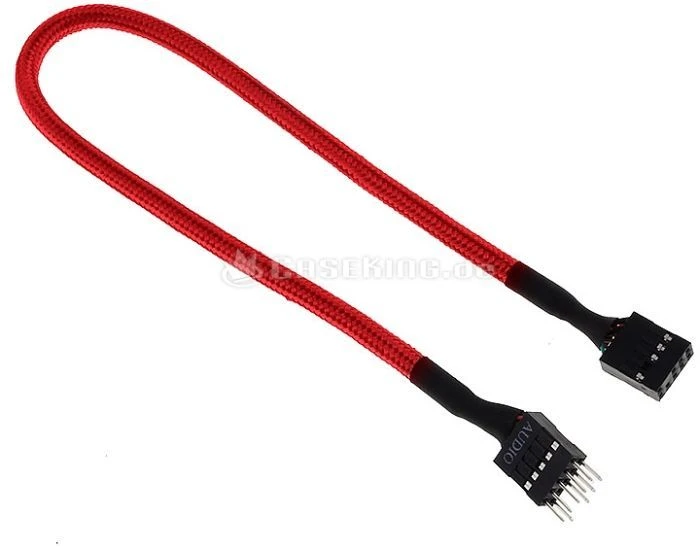 BitFenix Alchemy interne Audio-Verlängerung 30cm, sleeved, rot