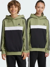 adidas Tiberio 3-Streifen Colorblock Hoodie tent green/black/white (Junior)