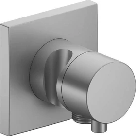 Keuco IXMO 59557 Comfort 2-Wege Ab- und Umstellventil mit Schlauchanschluss und Brausehalter eckig aluminium-finish