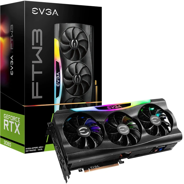 EVGA GeForce RTX 3080 FTW3 Gaming LHR, 10GB GDDR6X, HDMI, 3x DP