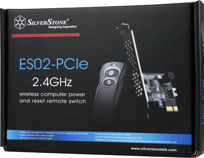 SilverStone ES02-PCIe kabelloser Ein-/Ausschalter mit Fernbedienung für PC