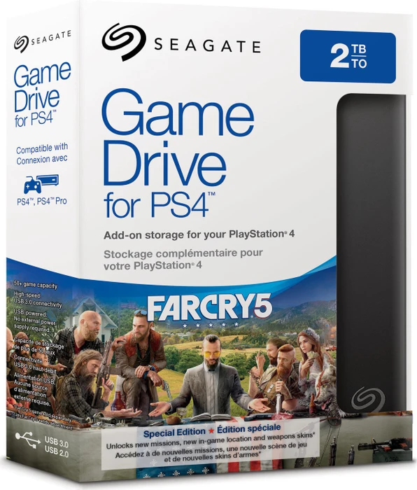Seagate Game Drive for PlayStation - Far Cry 5 Edition, schwarz/blau, 2TB, USB 3.0 Micro-B