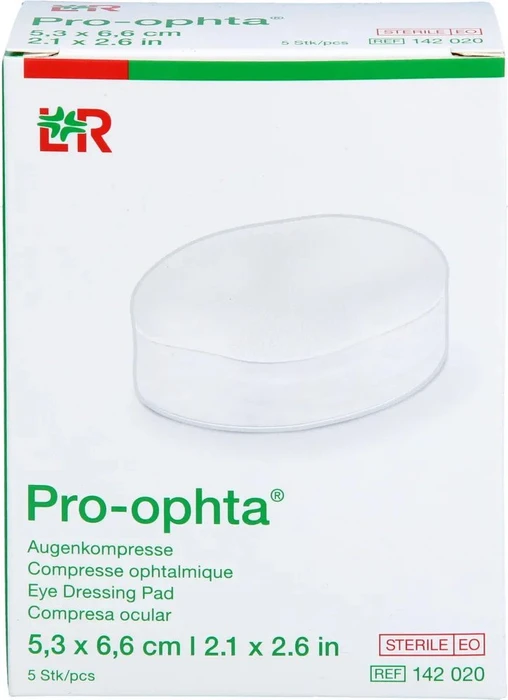 Lohmann & Rauscher Pro-ophta Augenkompressen steril, 5.3 x 6.6cm, 5 Stück