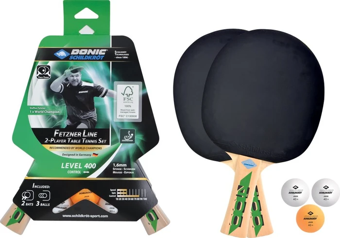 Donic Schildkröt Speedy Fetzner 400 FSC Tischtennis-Set
