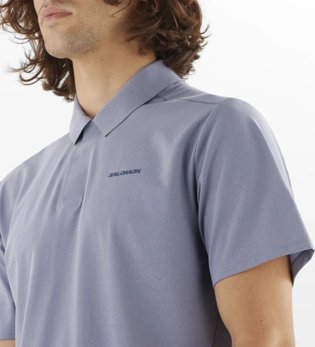 Salomon Trackline Poloshirt kurzarm blue granite (Herren)