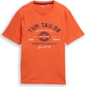 Tom Tailor Logo-Print T-Shirt kurzarm pale red (Herren)