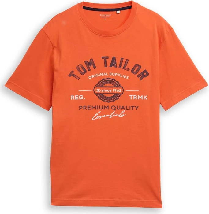 Tom Tailor Logo-Print T-Shirt kurzarm pale red (Herren)