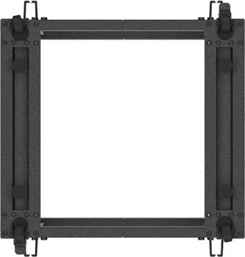 Lanberg Open Rack Series 19" Open Frame Rack 12HE, 4-Pfosten, mit Rollen, Flat Pack, tiefenverstellbar, 576-1033mm, RAL 9004, 641mm tief