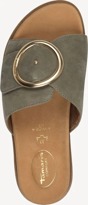 Tamaris Lederpantolette grün (Damen)