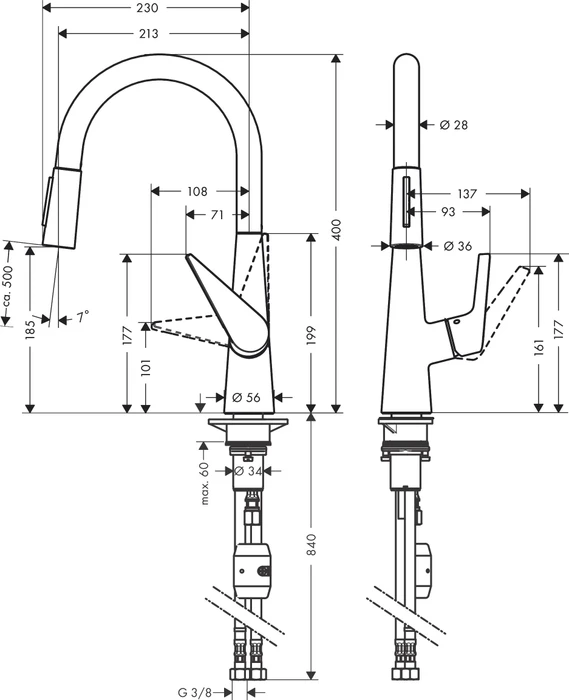 Hansgrohe Talis M51 200 2jet ausziehbar chrom