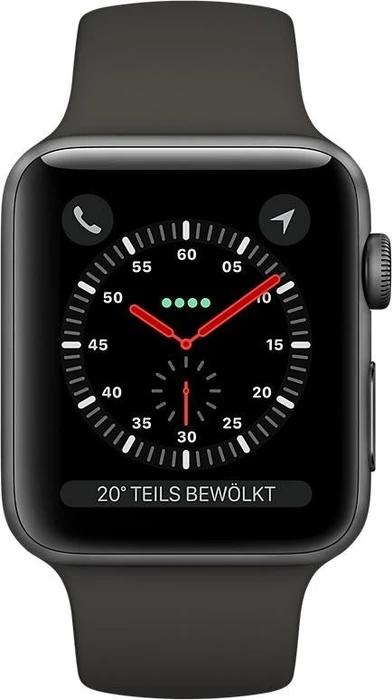 Apple Watch Series 3 (GPS) Aluminium 42mm grau mit Sportarmband grau