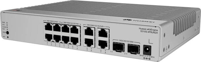 Huawei eKit SME Network eKitEngine S210 Series Desktop 2.5G Managed Switch, 12x RJ-45, 2x SFP, 125W PoE++